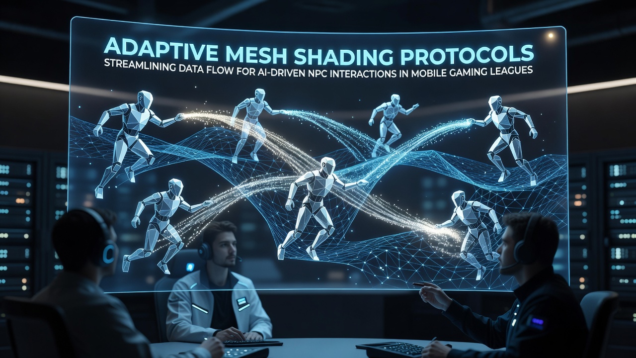 Adaptive mesh shading protocols applied to mobile gaming environments with AI NPCs