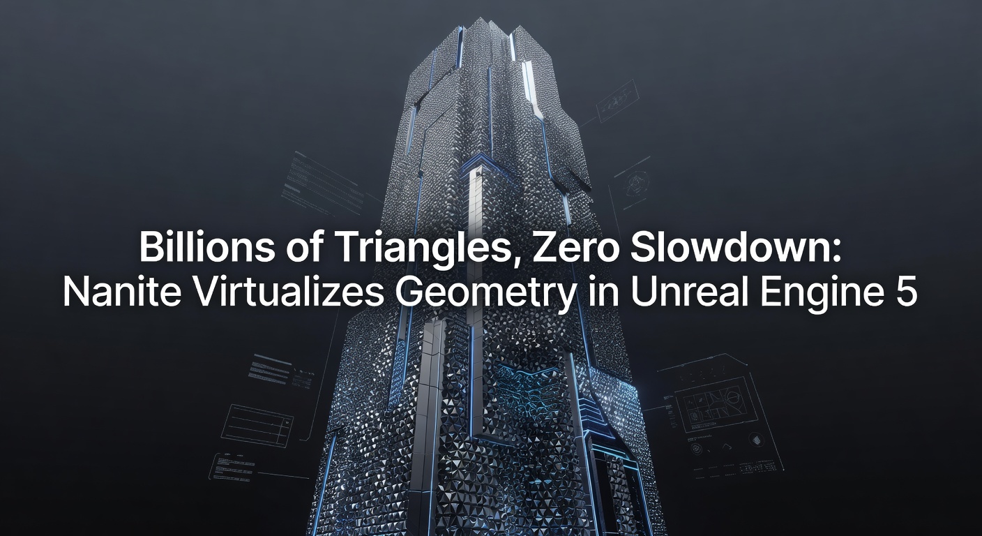 Close-up comparison of Nanite-enabled mesh versus traditional LOD model, illustrating seamless detail transition