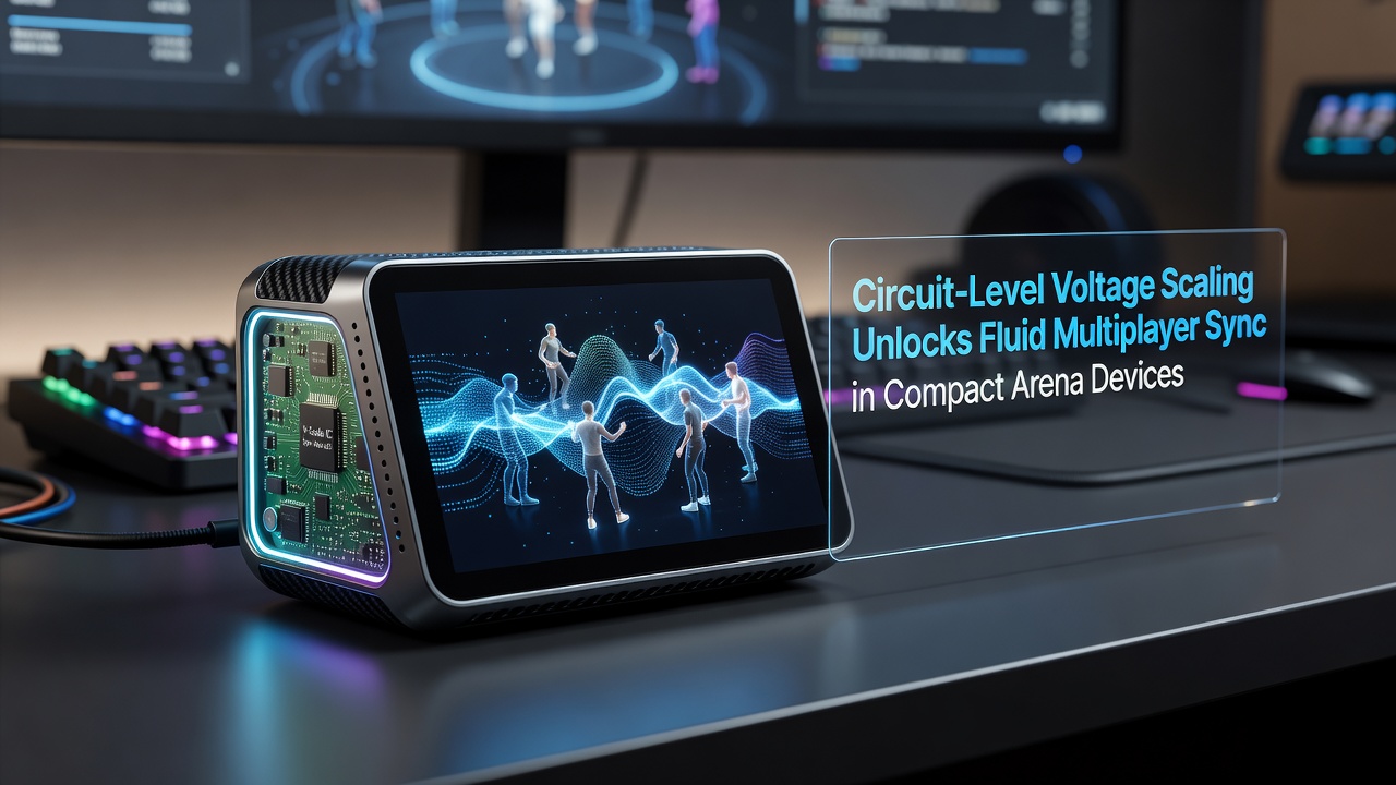 Compact arena gaming device with circuit-level voltage scaling hardware diagram