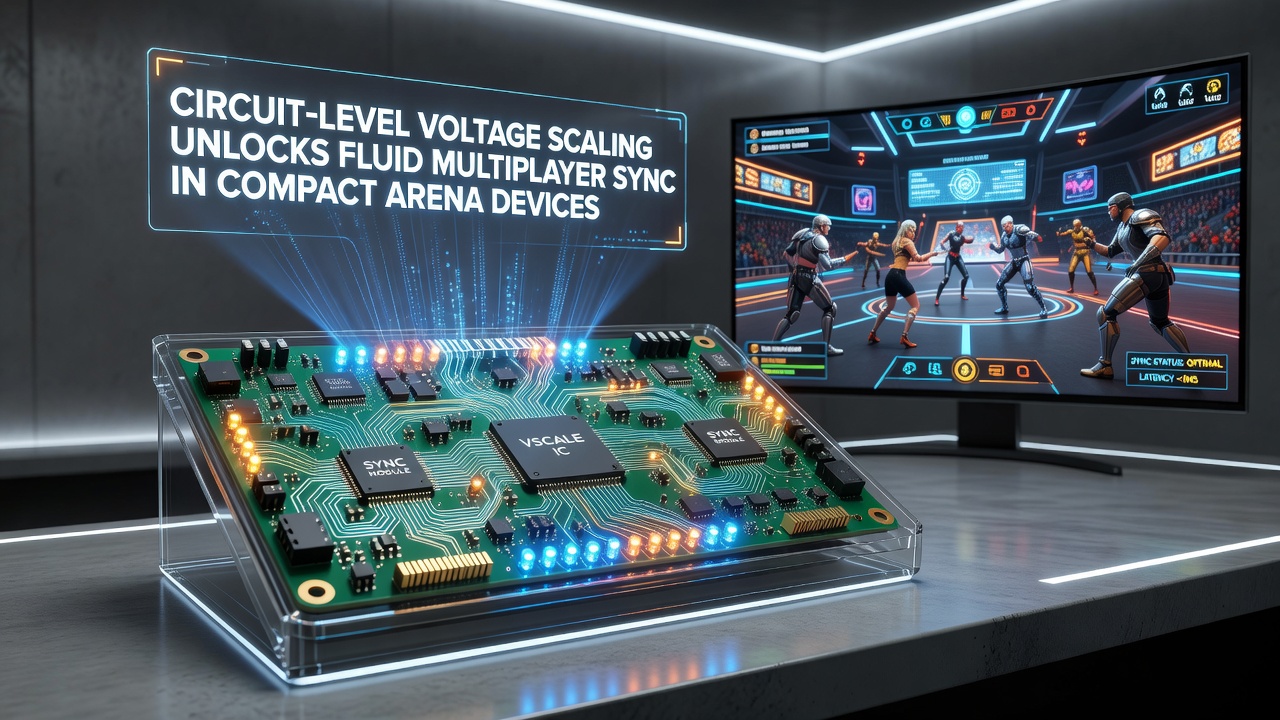 Performance graph showing voltage scaling effects on multiplayer latency in arena devices