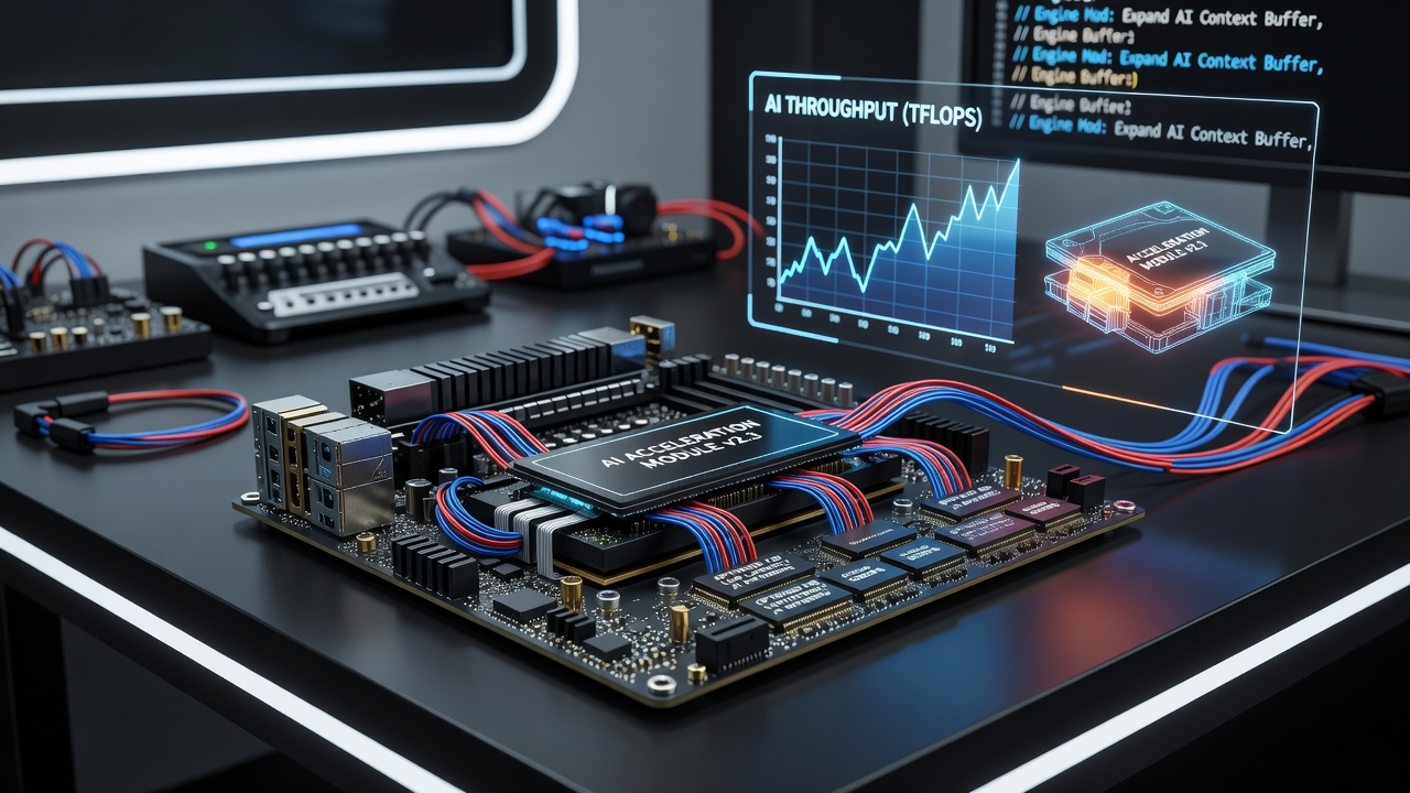 Diagram of engine architecture showing local processing paired with cloud-based AI modules for esports devices