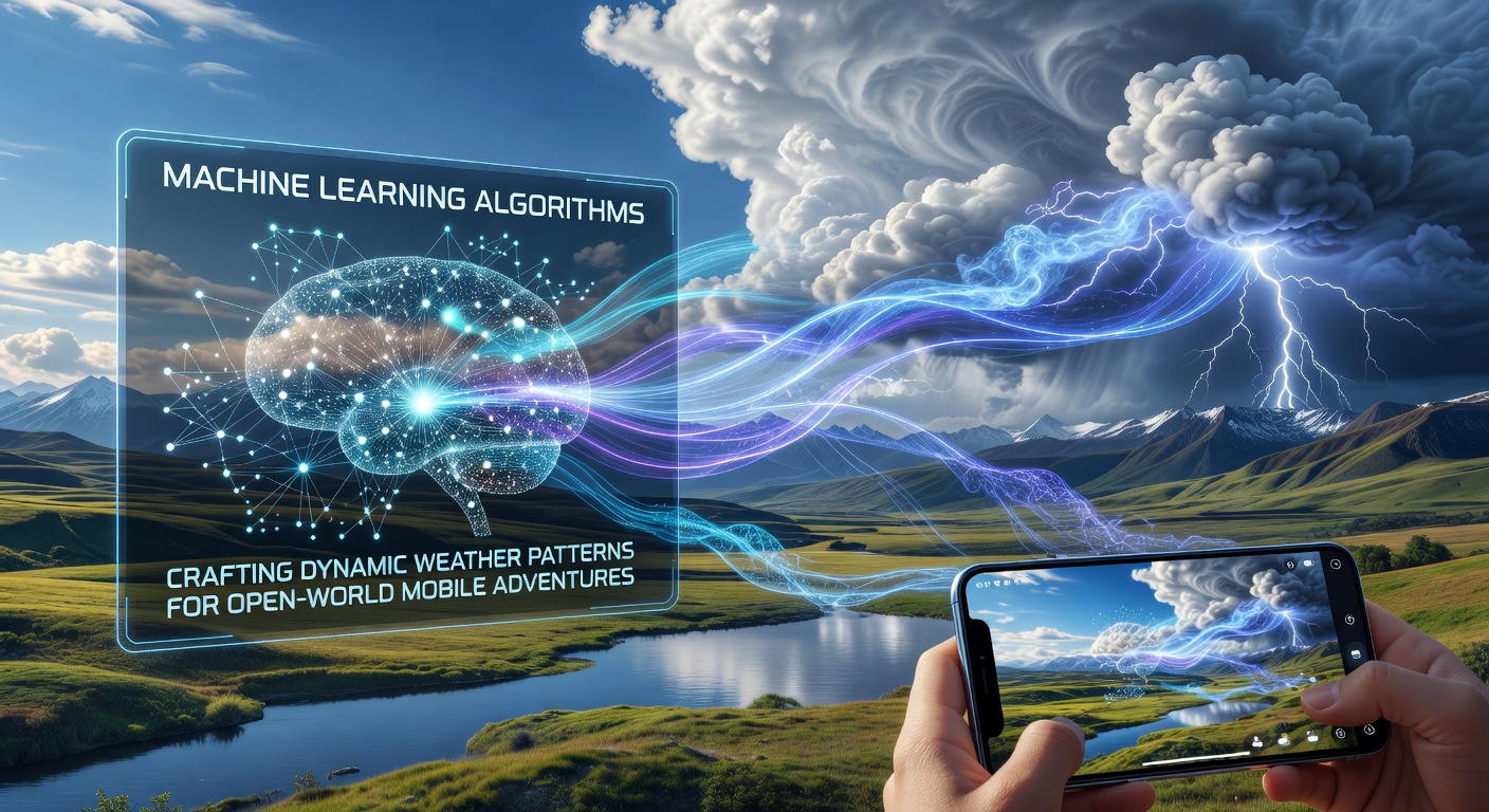 Machine learning models generating evolving storm systems across vast mobile game landscapes