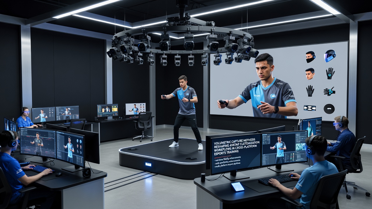 Athletes reviewing synchronized 3D avatars on multiple devices during a cross-platform training session